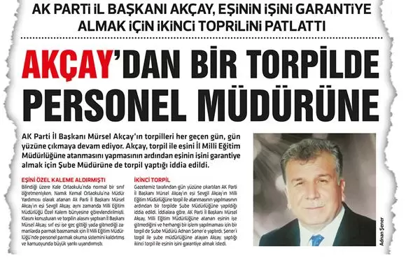 Bir torpilde Personel Müdürüne - Kırıkkale Haber, Son Dakika Kırıkkale Haberleri Bir torpilde Personel Müdürüne - Kırıkkale Haber, Son Dakika Kırıkkale Haberleri