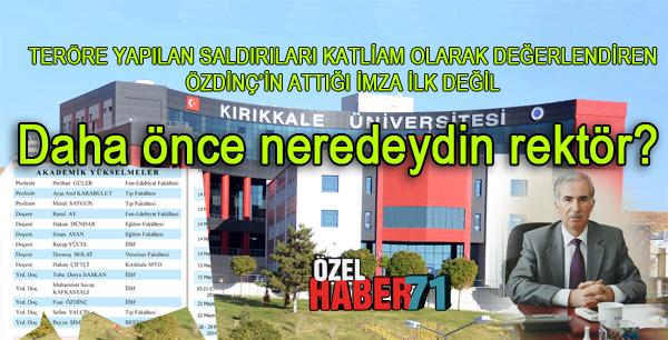 Daha önce neredeydin rektör? - Kırıkkale Haber, Son Dakika Kırıkkale Haberleri