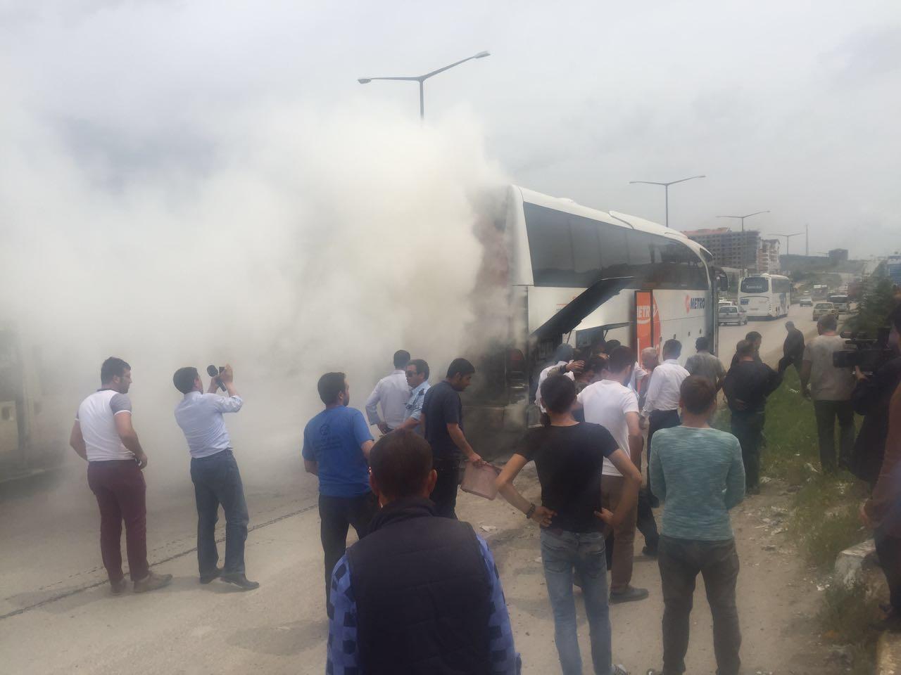 Yolcu otobüsünde yangın çıktı - Kırıkkale Haber, Son Dakika Kırıkkale Haberleri