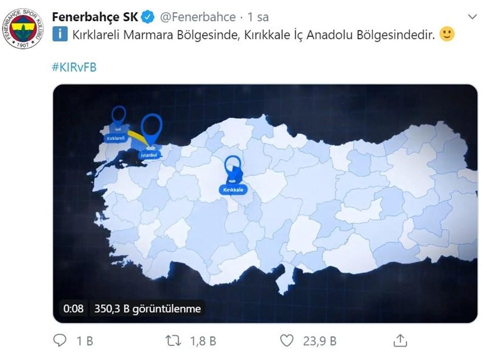 Fenerbahçe, Kırıkkale'nin yerini haritadan gösterdi