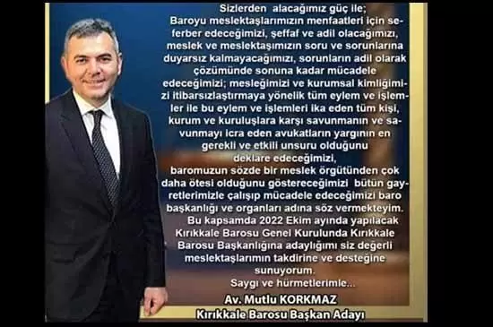 Korkmaz, Baroya Başkanlığı Adaylığını Açıkladı - Kırıkkale Haber, Son Dakika Kırıkkale Haberleri Korkmaz, Baroya Başkanlığı Adaylığını Açıkladı - Kırıkkale Haber, Son Dakika Kırıkkale Haberleri