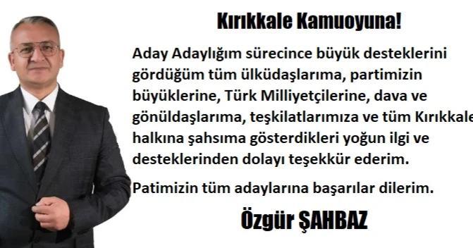 Özgür Şahbaz başarılar diledi - Kırıkkale Haber, Son Dakika Kırıkkale Haberleri