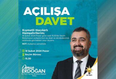 Osman Erdoğan, Hacılar'da seçim bürosunu açacak - Kırıkkale Haber, Son Dakika Kırıkkale Haberleri