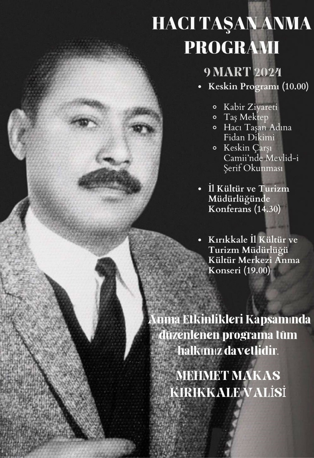 Hacı Taşan'ı Türkülerle Anacağız - Kırıkkale Haber, Son Dakika Kırıkkale Haberleri