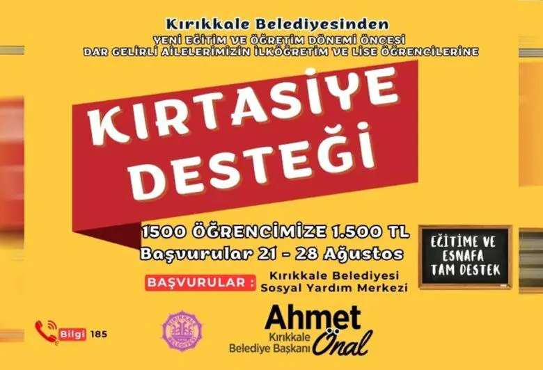 Kırıkkale Belediyesi'nden öğrencilere kırtasiye desteği - Kırıkkale Haber, Son Dakika Kırıkkale Haberleri