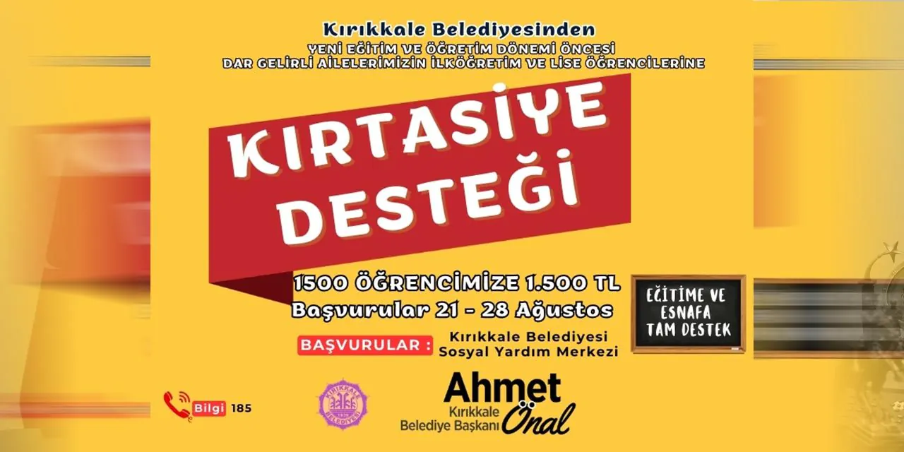 Kırıkkale Belediyesi'nden öğrencilere kırtasiye desteği - Kırıkkale Haber, Son Dakika Kırıkkale Haberleri Kırıkkale Belediyesi'nden öğrencilere kırtasiye desteği - Kırıkkale Haber, Son Dakika Kırıkkale Haberleri