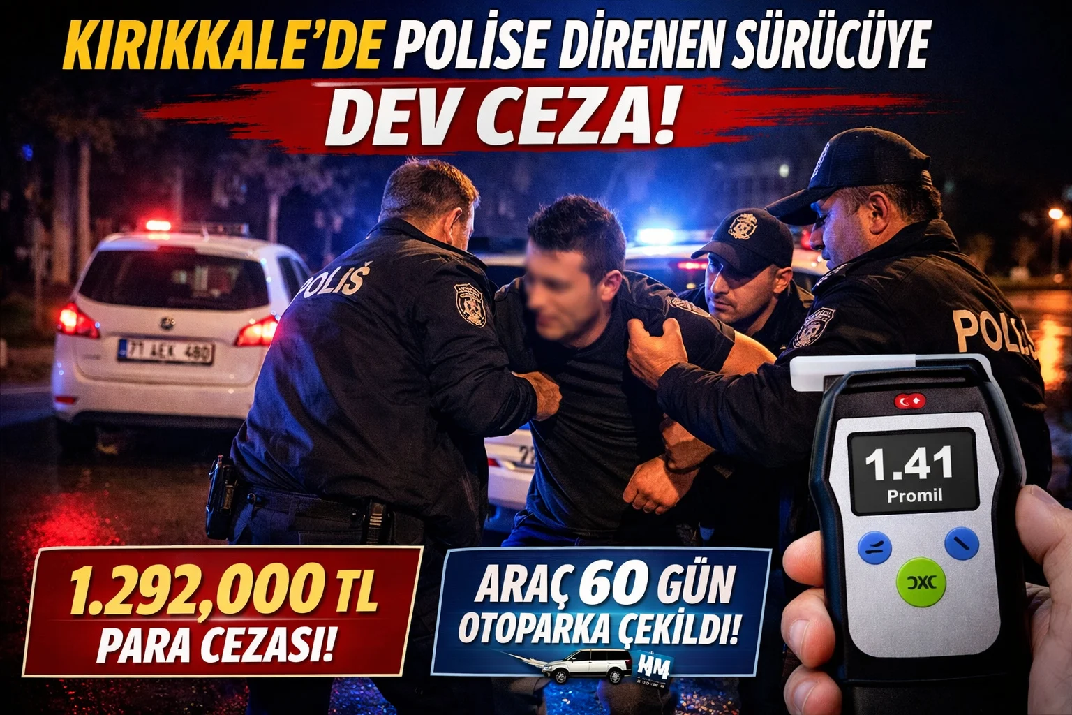 Kırıkkale’de Alkollü Sürücüden Polise Direnç: 1 Milyon 292 Bin Lira Ceza - Kırıkkale Haber, Son Dakika Kırıkkale Haberleri