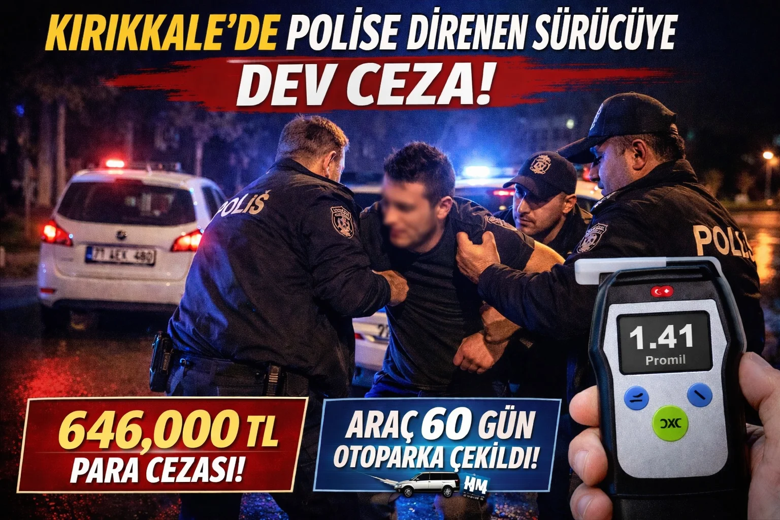 Kırıkkale’de Alkollü Sürücüden Polise Direnç: 646 Bin Lira Ceza - Kırıkkale Haber, Son Dakika Kırıkkale Haberleri