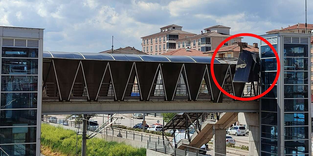 Kırıkkale’de üst geçitte ölüm tehlikesi! Çatı yerinden koptu - Kırıkkale Haber, Son Dakika Kırıkkale Haberleri Kırıkkale’de üst geçitte ölüm tehlikesi! Çatı yerinden koptu - Kırıkkale Haber, Son Dakika Kırıkkale Haberleri
