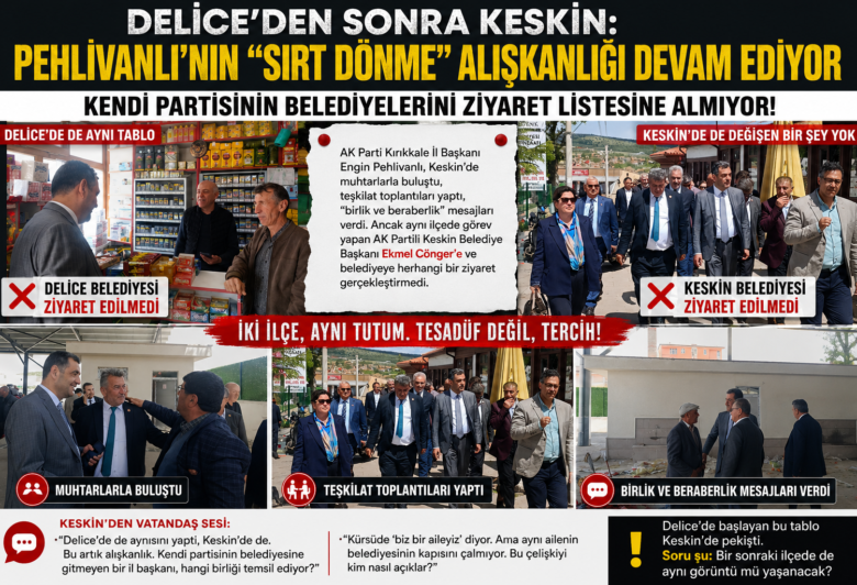 Delice'den Sonra Keskin: Pehlivanlı'nın "Sırt Dönme" Alışkanlığı Devam Ediyor - Kırıkkale Haber, Son Dakika Kırıkkale Haberleri Delice'den Sonra Keskin: Pehlivanlı'nın "Sırt Dönme" Alışkanlığı Devam Ediyor - Kırıkkale Haber, Son Dakika Kırıkkale Haberleri