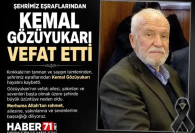 Kırıkkale Eşraflarından Kemal Gözüyukarı Vefat Etti - Kırıkkale Haber, Son Dakika Kırıkkale Haberleri Kırıkkale Eşraflarından Kemal Gözüyukarı Vefat Etti - Kırıkkale Haber, Son Dakika Kırıkkale Haberleri