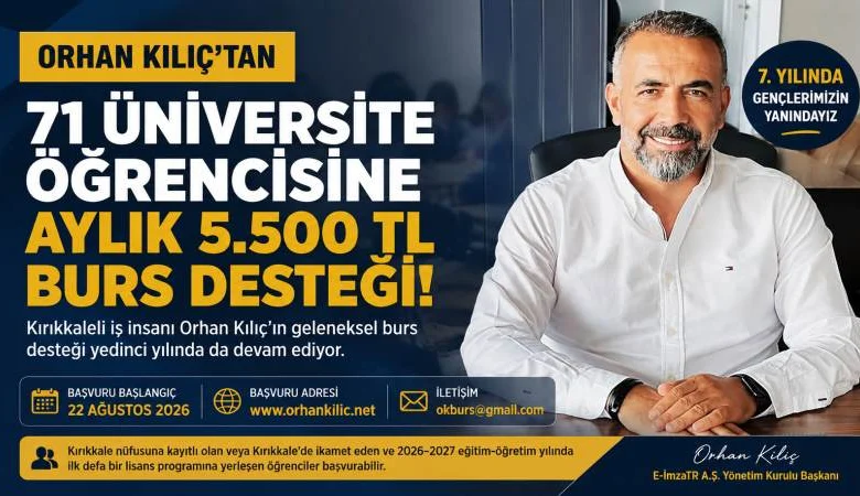 Orhan Kılıç’tan 71 Üniversite Öğrencisine Aylık 5 Bin 500 TL Burs Desteği - Kırıkkale Haber, Son Dakika Kırıkkale Haberleri Orhan Kılıç’tan 71 Üniversite Öğrencisine Aylık 5 Bin 500 TL Burs Desteği - Kırıkkale Haber, Son Dakika Kırıkkale Haberleri