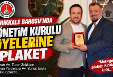 Baro’dan Yönetim Kurulu Üyelerine Plaket - Kırıkkale Haber, Son Dakika Kırıkkale Haberleri Baro’dan Yönetim Kurulu Üyelerine Plaket - Kırıkkale Haber, Son Dakika Kırıkkale Haberleri