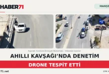 Kırıkkale Haber, Son Dakika Kırıkkale Haberleri Haber71 kapağı: Ahıllı Kavşağı’nda drone ile görüntülenen beyaz otomobil ve trafik denetim alanı.