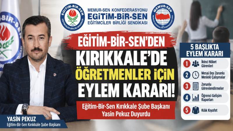 Eğitim-Bir-Sen’den Kırıkkale’de Öğretmenler İçin Eylem Kararı! - Kırıkkale Haber, Son Dakika Kırıkkale Haberleri Eğitim-Bir-Sen’den Kırıkkale’de Öğretmenler İçin Eylem Kararı! - Kırıkkale Haber, Son Dakika Kırıkkale Haberleri