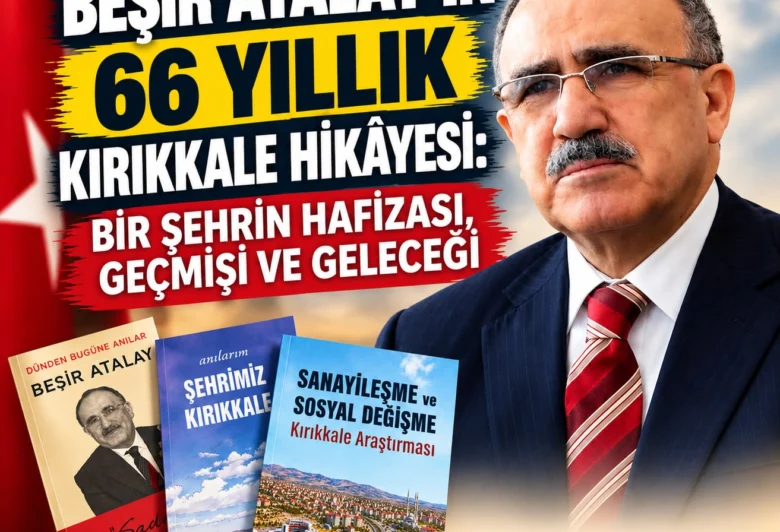 Beşir Atalay’ın 66 yıllık Kırıkkale hikâyesi Beşir Atalay’ın portresi, kitapları ve 66 yıllık Kırıkkale hikâyesini anlatan haber kapağı