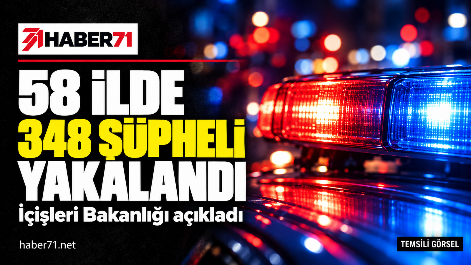 İçişleri Bakanlığı: 58 ildeki operasyonlarda 348 şüpheli yakalandı