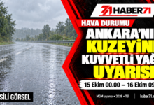 Ankara ve Çorum’un kuzeyine kuvvetli yağış uyarısı — Haber71 haber kapağı.