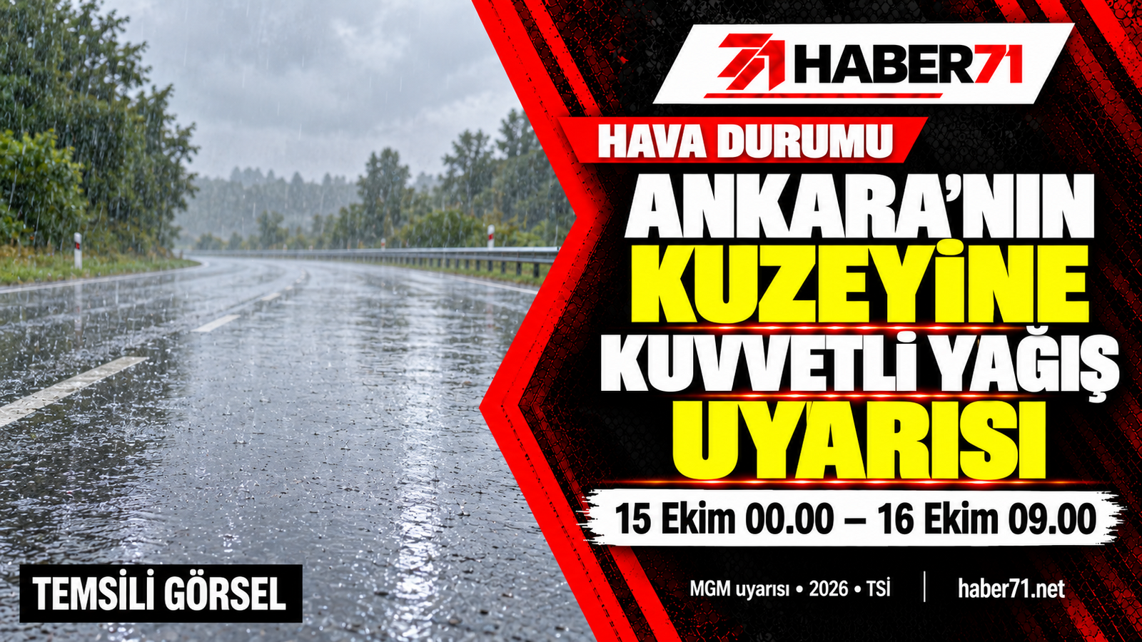 Ankara ve Çorum?un kuzeyine kuvvetli yağış uyarısı