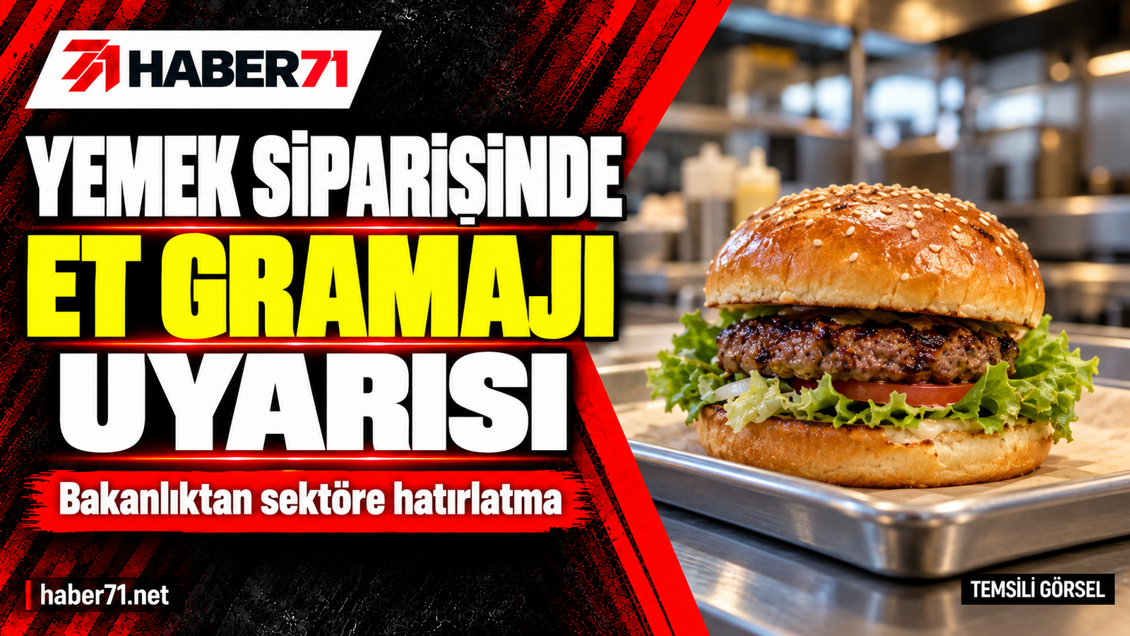 Çevrim içi yemek siparişlerinde et gramajı için sektöre uyarı