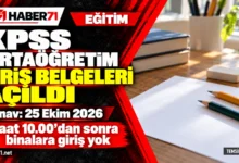 KPSS Ortaöğretim giriş belgeleri açıldı: 25 Ekim için saat 10.00 uyarısı KPSS Ortaöğretim giriş belgeleri açıldı: 25 Ekim için saat 10.00 uyarısı — Haber71 haber kapağı.