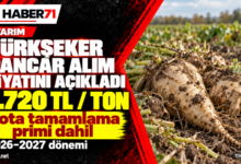Türkşeker pancar alım fiyatını açıkladı: Kota primi dahil 3.720 TL/ton Türkşeker pancar alım fiyatını açıkladı: Kota primi dahil 3.720 TL/ton — Haber71 haber kapağı.