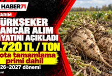 Türkşeker pancar alım fiyatını açıkladı: Kota primi dahil 3.720 TL/ton Türkşeker pancar alım fiyatını açıkladı: Kota primi dahil 3.720 TL/ton — Haber71 haber kapağı.