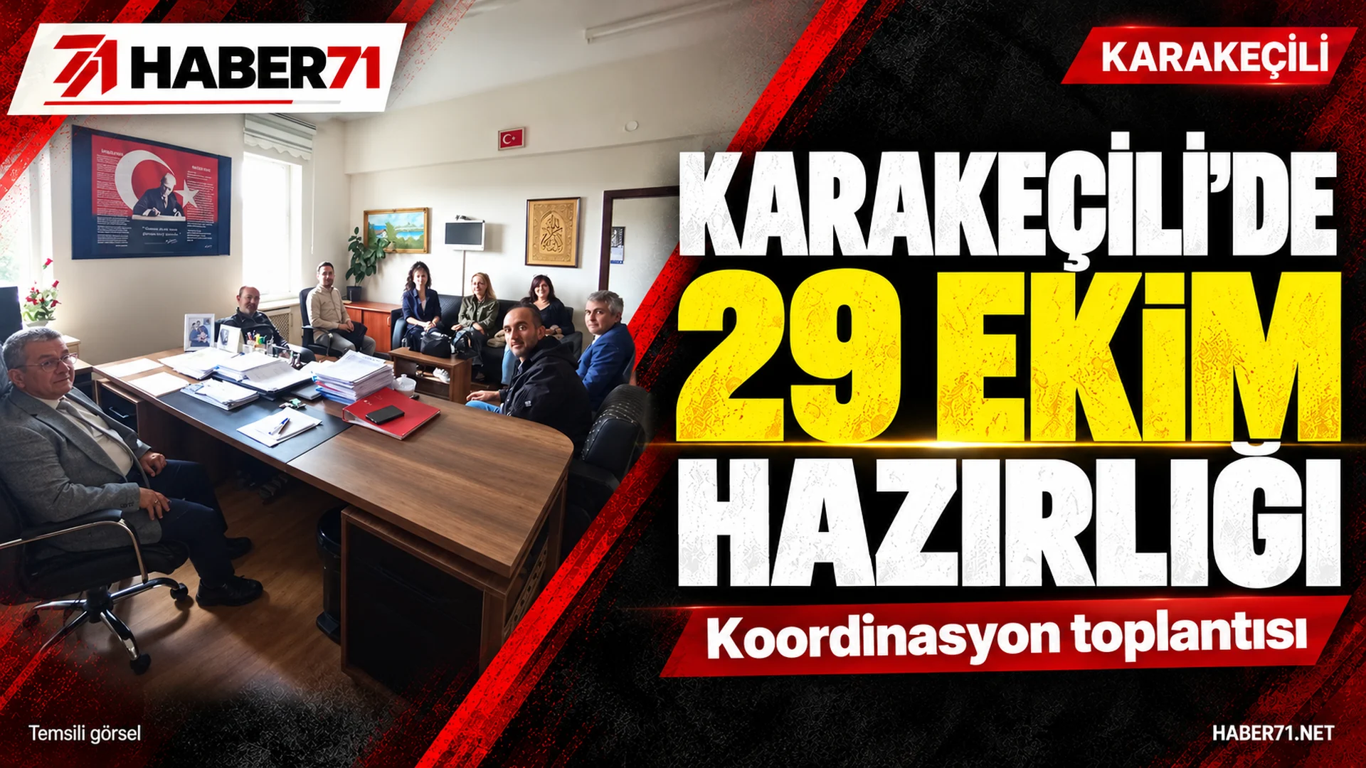 Karakeçili’de 29 Ekim kutlamaları için koordinasyon toplantısı düzenlendi Karakeçili’de 29 Ekim Cumhuriyet Bayramı koordinasyon toplantısı için hazırlanan Haber71 kapağı