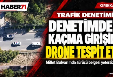 Haber71 kapak — Kırıkkale’de denetimden kaçan sürücü drone ile tespit edildi Haber71: Millet Bulvarı’nda denetimden kaçma girişimi drone ile tespit edildi; sürücü belgesi yetersiz çıktı. Temsili görsel.