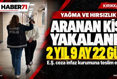 Haber71 kapak — Kırıkkale’de yağma ve hırsızlıktan aranan kişi yakalandı Haber71: Yağma ve hırsızlıktan aranan E.Ş., 2 yıl 9 ay 22 gün hapis cezası nedeniyle ceza infaz kurumuna teslim edildi. Temsili görsel.
