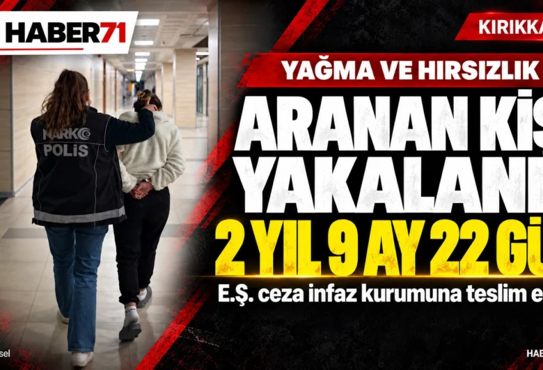Haber71 kapak — Kırıkkale’de yağma ve hırsızlıktan aranan kişi yakalandı Haber71: Yağma ve hırsızlıktan aranan E.Ş., 2 yıl 9 ay 22 gün hapis cezası nedeniyle ceza infaz kurumuna teslim edildi. Temsili görsel.