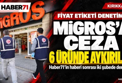 Haber71 kapak — Haber71’in haberi sonrası Migros’a ceza: 6 üründe aykırılık Haber71: Haber sonrası Migros’un iki şubesinde fiyat etiketi denetimi ve altı üründe aykırılık. Temsili görsel.