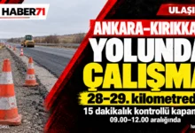 Ankara–Kırıkkale yolunda çalışma — Haber71 kapağı Ankara-Kırıkkale yolunda 28–29. kilometrelerdeki 15 dakikalık kontrollü kapanma duyurusunu anlatan temsilî Haber71 kapağı