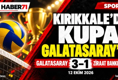 Kırıkkale’de kupa Galatasaray’ın — Haber71 kapağı Galatasaray’ın Kırıkkale’de Ziraat Bankkart’ı 3-1 yenerek kazandığı Şampiyonlar Kupası’nı anlatan Haber71 kapağı