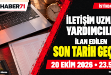 İletişim uzman yardımcılığı başvuru süresi doldu İletişim uzman yardımcılığı için ilan edilen 20 Ekim son tarihi geçti — Haber71 kapağı