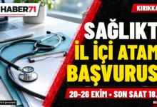 Kırıkkale’de sağlık personelinin il içi atama başvuruları başladı Haber71 haber kapağı: Kırıkkale’de sağlık personelinin il içi atama başvuruları başladı