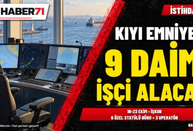 Kıyı Emniyeti 9 daimi işçi alacak: Başvurular 23 Ekim’e kadar Kıyı Emniyeti 9 daimi işçi alacak: Başvurular 23 Ekim’e kadar