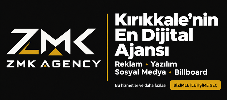 ZMK Agency — Kırıkkale'nin En Dijital Ajansı. Reklam, Yazılım, Sosyal Medya, Billboard Tanıtımı ve daha fazlası. Bizimle iletişime geçin.